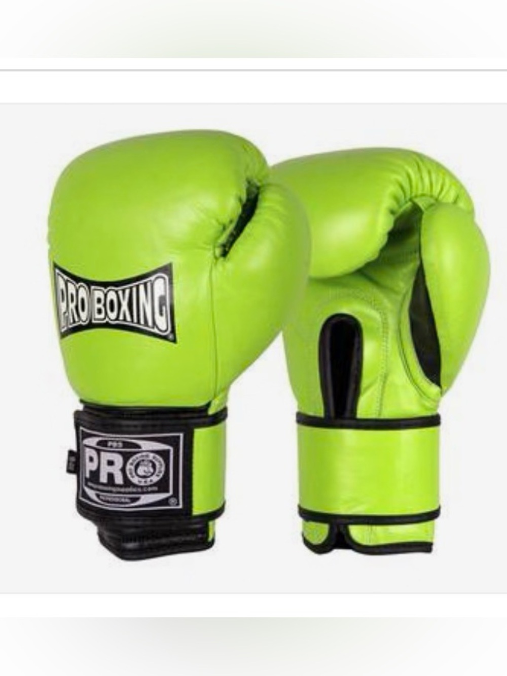 PROBOXING CLASSIC LEATHER TRAINING GLOVES - LIME GREEN 12oz